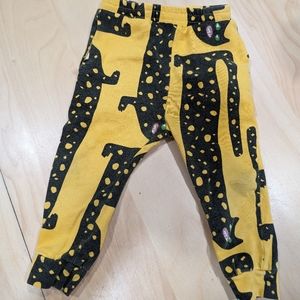 **traded on LS** Nooworks long cat yellow kids joggers